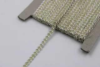 Pale Gold and Off-White Open Khajuri Braid sample, design MT-24CA9144, view 3