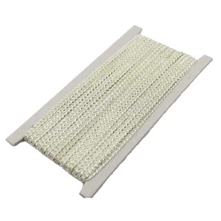 Pale Gold and Off-White Open Khajuri Braid sample, design MT-24CA9144, view 6