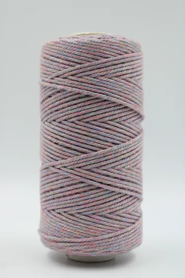 Pale Pink Marl Twisted Macrame Thread, 2 mm