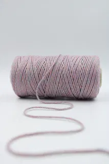 Pale Pink Marl Twisted Macrame Thread, 2 mm sample, design MT-1B4B5ACB, view 2