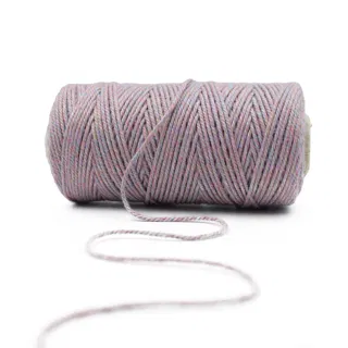 Pale Pink Marl Twisted Macrame Thread, 2 mm sample, design MT-1B4B5ACB, view 6