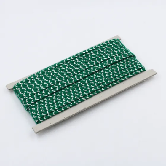 Green and Silver Metallic Flat Choti Dori Braided Trim