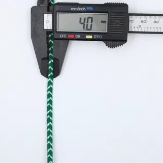 Green and Silver Metallic Flat Choti Dori Braided Trim sample, design MT-22CF3E9E, view 2