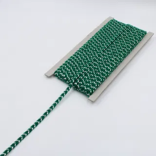 Green and Silver Metallic Flat Choti Dori Braided Trim sample, design MT-22CF3E9E, view 4
