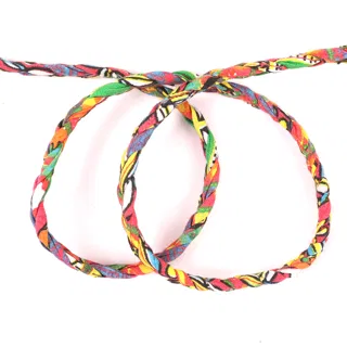 Red, Yellow, Green, Blue, Pink and White Choti Braid sample, design MT-902A2A0F, view 2