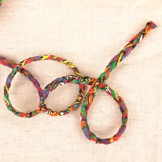 Red, Yellow, Green, Blue, Pink and White Choti Braid sample, design MT-902A2A0F, view 4