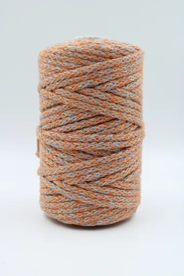 Peach and Grey Melange Covered Cord sample, design MT-87A3FD63, view 5
