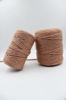 Peach and Grey Melange Covered Cord sample, design MT-87A3FD63, view 6
