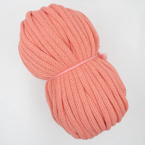 Coral Peach Chunky Knitted Covered Cord