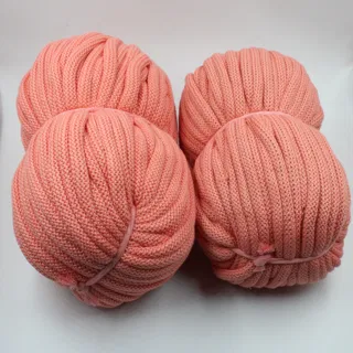 Coral Peach Chunky Knitted Covered Cord sample, design MT-D0F189AF, view 5