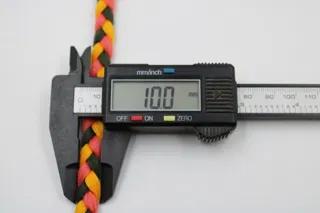 Coral Peach, Golden Yellow and Near-Black Choti Dori Braided Trim sample, design MT-0626CF06, view 7