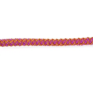 Magenta Pink Covered Cord with Gold Orange Zigzag Mesh sample, design MT-A07E89E5, view 4