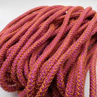 Magenta Pink Covered Cord with Gold Orange Zigzag Mesh sample, design MT-A07E89E5, view 7