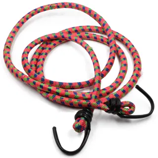 Coral Pink, Blue and Green Bungee Shock Cord with Hooks sample, design MT-6643D5C1, view 4
