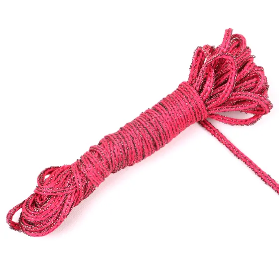 Bright Pink Choti Braid with Dark Sparkle Thread