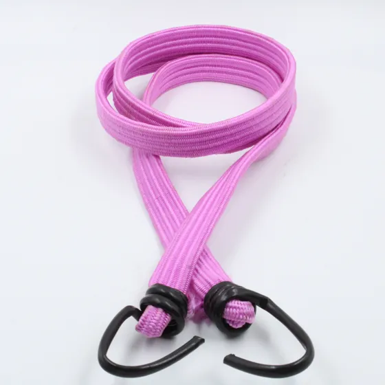 Pink Flat Bungee Cord with Hooks