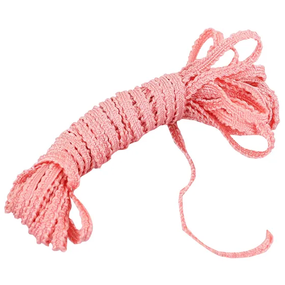 Salmon Pink Braided Trim with Picot Edges