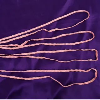 Salmon Pink Braided Trim with Picot Edges sample, design MT-F1F5C196, view 4