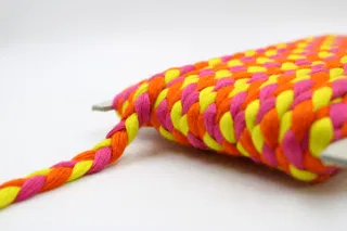Hot Pink, Orange and Lemon Yellow Choti Dori Braided Trim sample, design MT-1D755B34, view 2