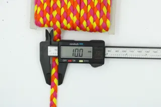Hot Pink, Orange and Lemon Yellow Choti Dori Braided Trim sample, design MT-1D755B34, view 4