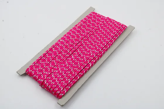 Hot Pink and Silver Metallic Choti Dori Braided Trim