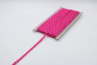 Hot Pink and Silver Metallic Choti Dori Braided Trim sample, design MT-BC716A73, view 4