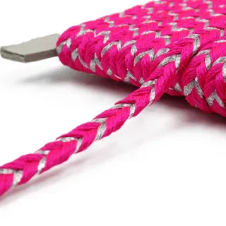 Hot Pink and Silver Metallic Choti Dori Braided Trim sample, design MT-BC716A73, view 8
