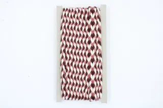 Powder Pink, Chocolate Brown and White Choti Dori Braided Trim sample, design MT-860E75F3, view 2