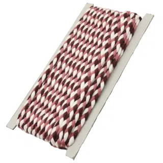 Powder Pink, Chocolate Brown and White Choti Dori Braided Trim sample, design MT-860E75F3, view 7