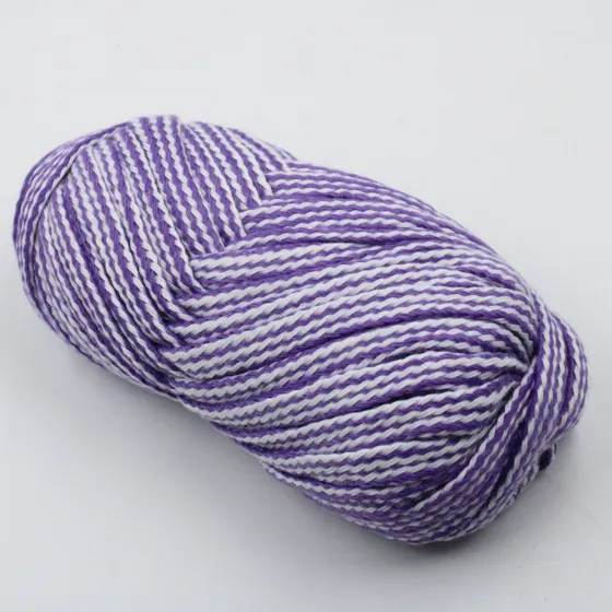 Purple and White Flat Drawstring Cord