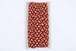 Rani Pink, Navy Blue and Golden Yellow Choti Dori Braided Trim sample, design MT-FE035152, view 2