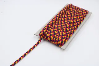 Rani Pink, Navy Blue and Golden Yellow Choti Dori Braided Trim sample, design MT-FE035152, view 3