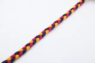 Rani Pink, Navy Blue and Golden Yellow Choti Dori Braided Trim sample, design MT-FE035152, view 5