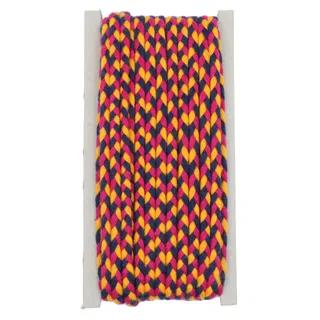 Rani Pink, Navy Blue and Golden Yellow Choti Dori Braided Trim sample, design MT-FE035152, view 8