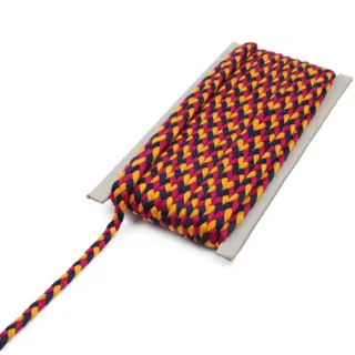 Rani Pink, Navy Blue and Golden Yellow Choti Dori Braided Trim sample, design MT-FE035152, view 9