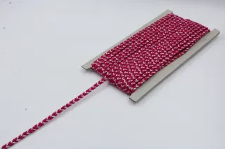 Rani Pink and Silver Metallic Choti Dori Braided Trim sample, design MT-68FADF37, view 3