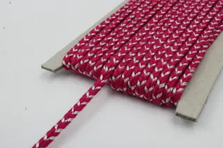 Rani Pink and Silver Metallic Choti Dori Braided Trim sample, design MT-68FADF37, view 4
