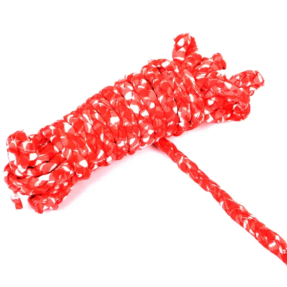 Red Choti Braid with White Metallic Flecks