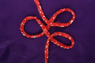 Red Choti Braid with White Metallic Flecks sample, design MT-600E4A82, view 4
