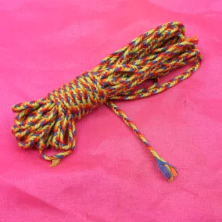 Red, Yellow and Dark Blue Fine Choti Braid sample, design MT-33880CE7, view 4