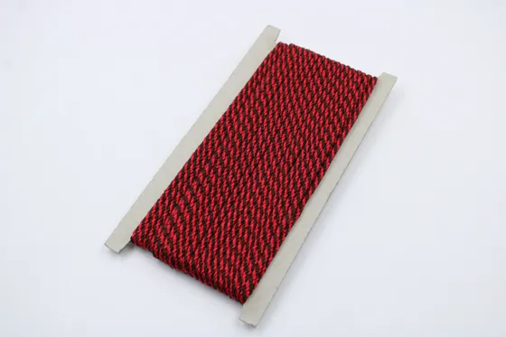 Red and Black Braided Cord, Diagonal Stripe