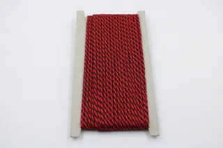 Red and Black Braided Cord, Diagonal Stripe sample, design MT-FAE1F70D, view 2