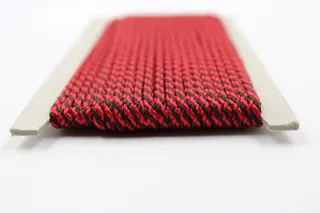 Red and Black Braided Cord, Diagonal Stripe sample, design MT-FAE1F70D, view 3