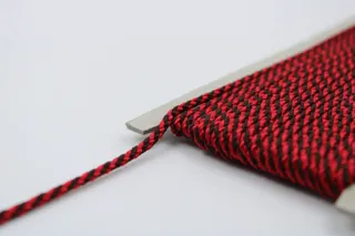Red and Black Braided Cord, Diagonal Stripe sample, design MT-FAE1F70D, view 4