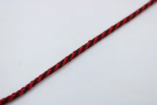Red and Black Braided Cord, Diagonal Stripe sample, design MT-FAE1F70D, view 5