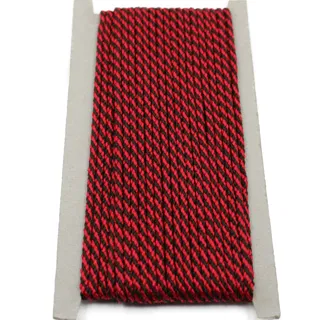 Red and Black Braided Cord, Diagonal Stripe sample, design MT-FAE1F70D, view 7