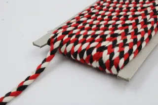 Red, Black and Off-White Choti Dori Braided Trim sample, design MT-1B46DDBC, view 3