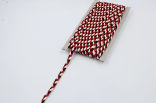 Red, Black and Off-White Choti Dori Braided Trim sample, design MT-1B46DDBC, view 4