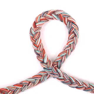 Orange-Red, Aqua and White Marled Choti Braid sample, design MT-28CDA172, view 2