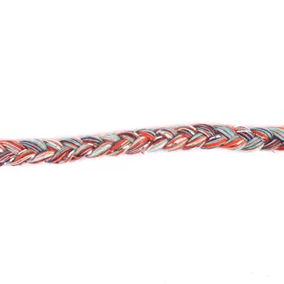 Orange-Red, Aqua and White Marled Choti Braid sample, design MT-28CDA172, view 3